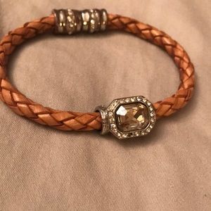 BOGO!!! Two Leather/Faceted Gemstone Bracelets